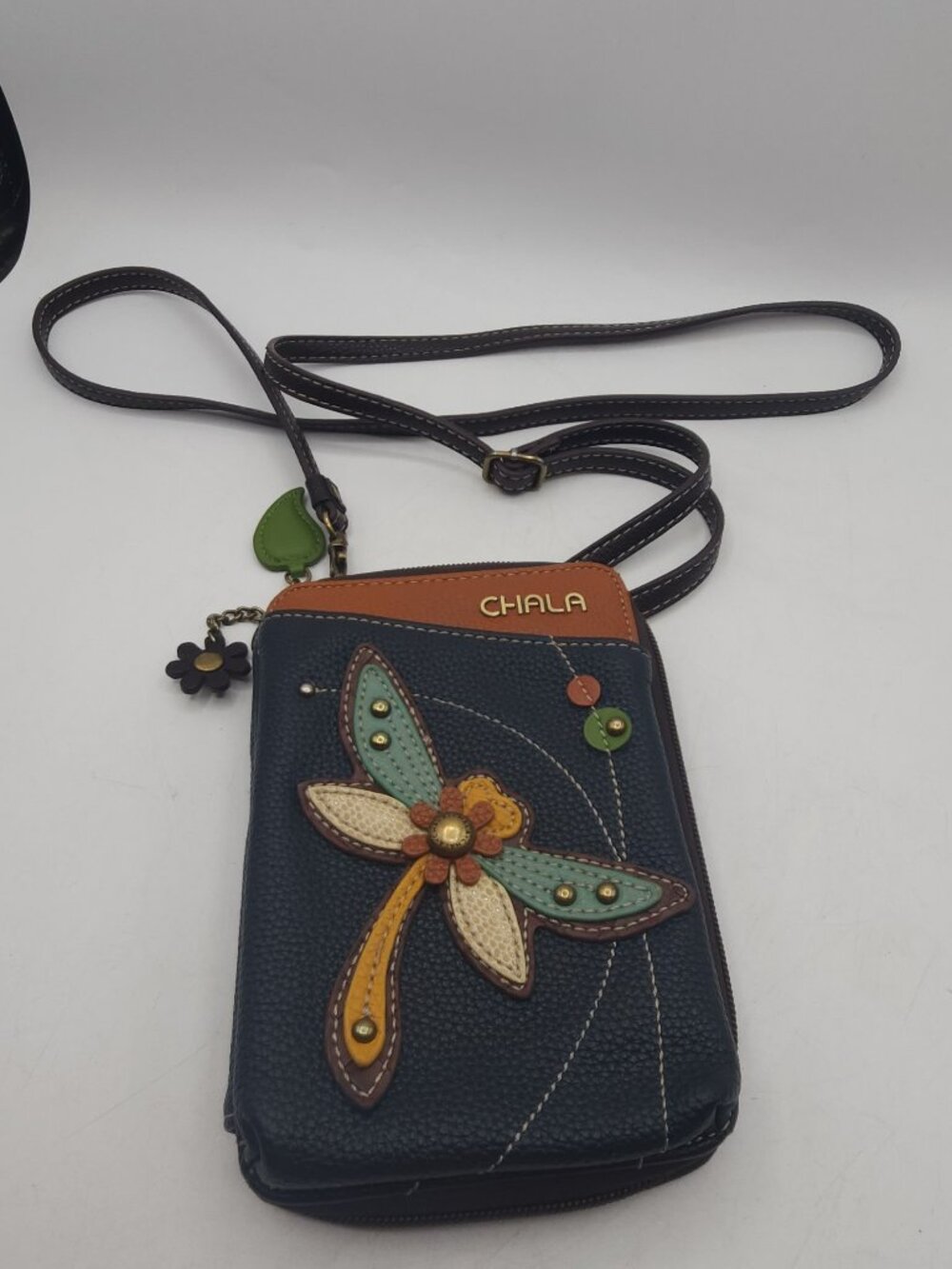 Chala Bojo-chic Dragonfly artisan style crossbody, ziparound wallet